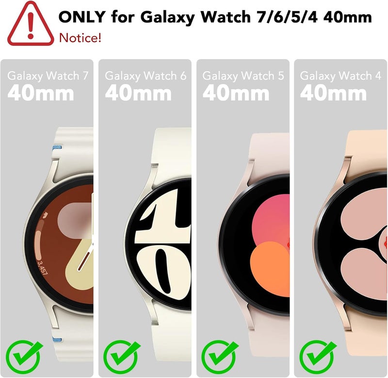 SPGUARD 4 Pack for Samsung Galaxy Watch 7 Screen Protector 40mm Tempered Glass Clear Film Anti Scratch Bubble Free Compatible with Galaxy Watch 7/6/5/4 40mm(NOT for Others Models) - Image 2